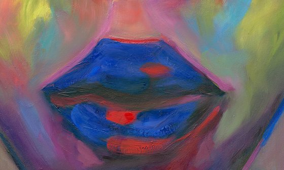 Black Woman Blue Lips — Cleopatra