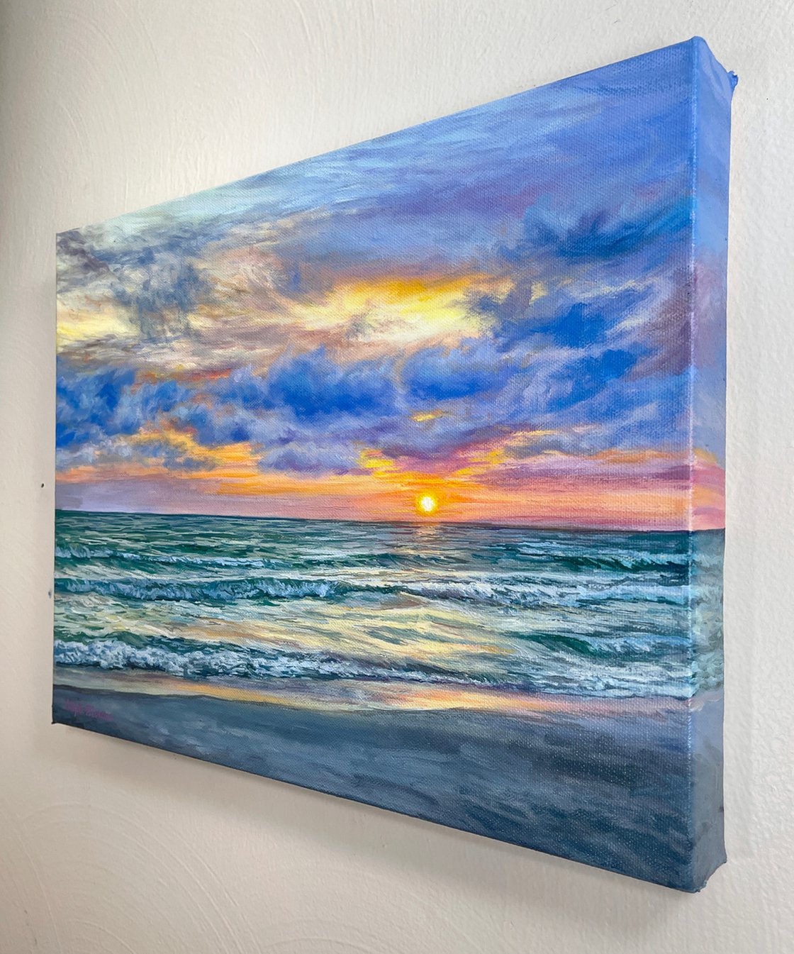 ArtsIndia Serene Sunset at the Beach A Captivating Watercolor Painting  (Material: Matte, Size: 18 x 18, Style: Framed) : : Home &  Kitchen
