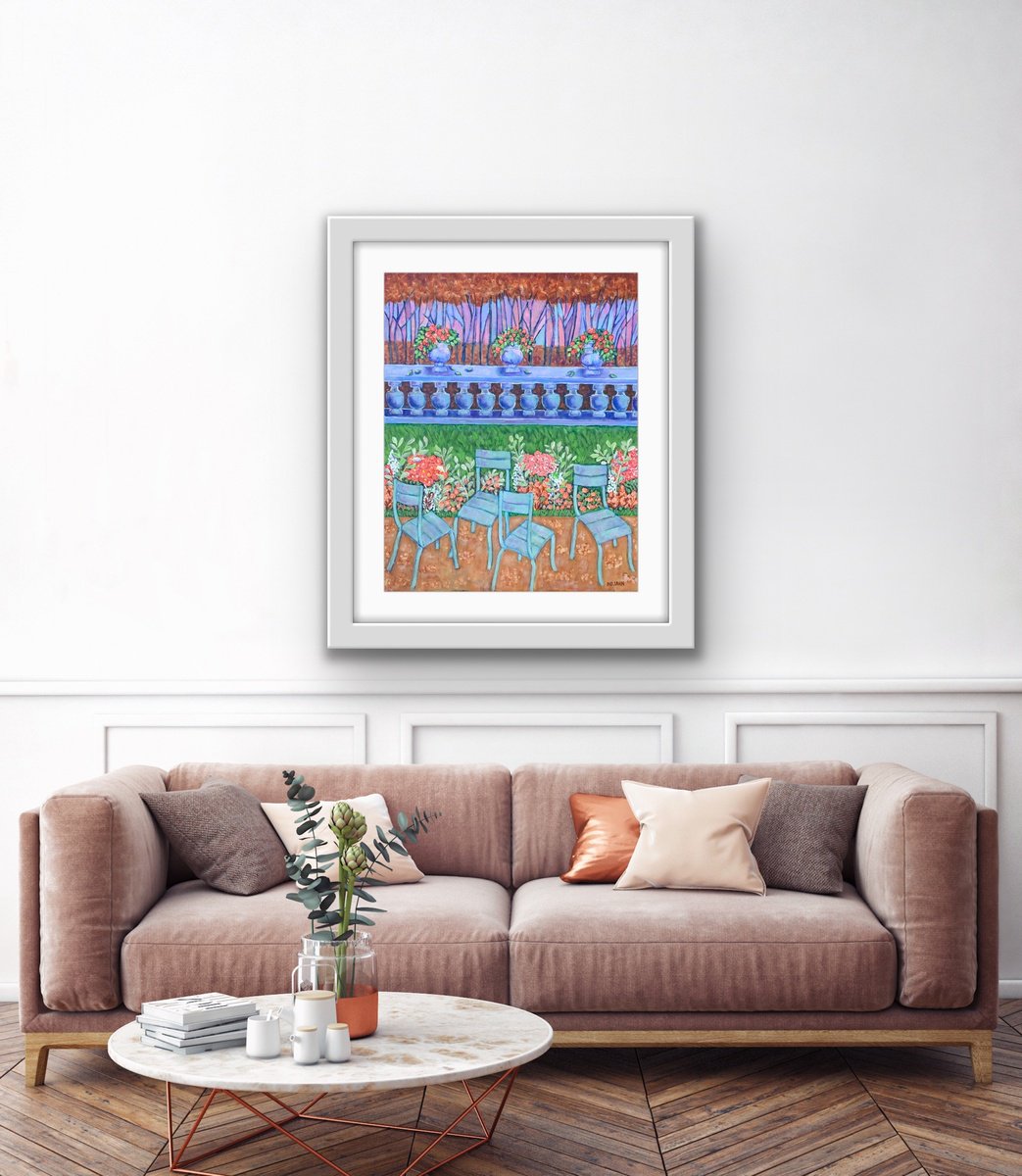 Naive Landscape Acrylic Painting By Holly Wojahn, 16 X 20, I