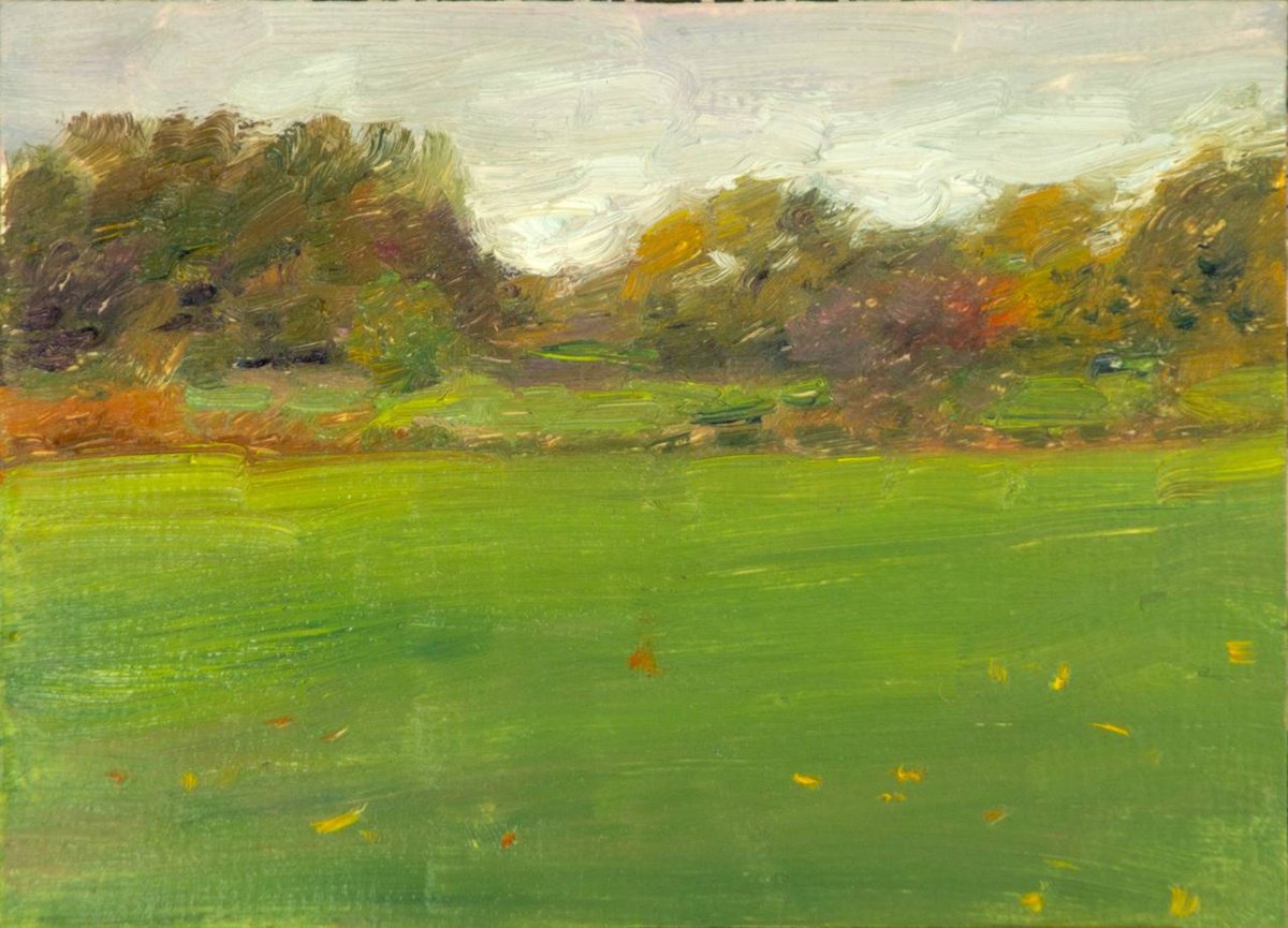 Impressionistic Landscape Oil Painting By Anastasia Borodina, 7 X 5, Autumn 2022, Original Artwork