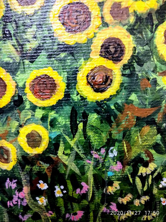 Sunflowers Miniature, Inspired by Van Gogh