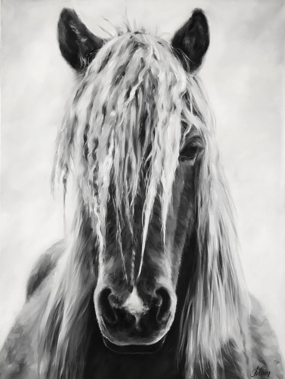 Oil painting with horse "My love" 60*80 cm