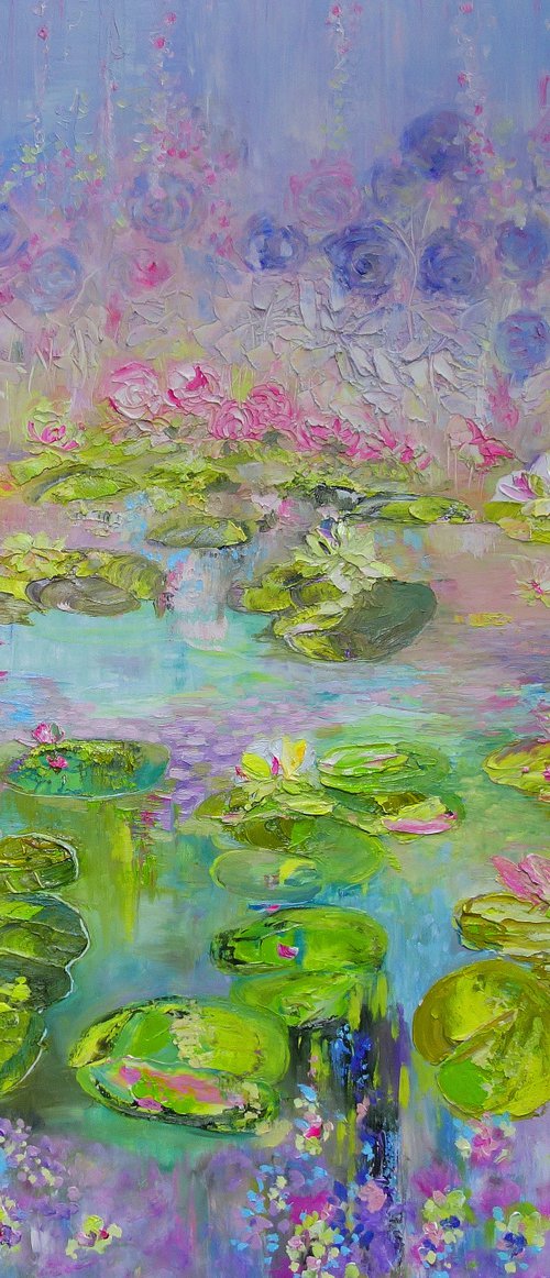 Blooming Waterlilies by Lesley Blackburn