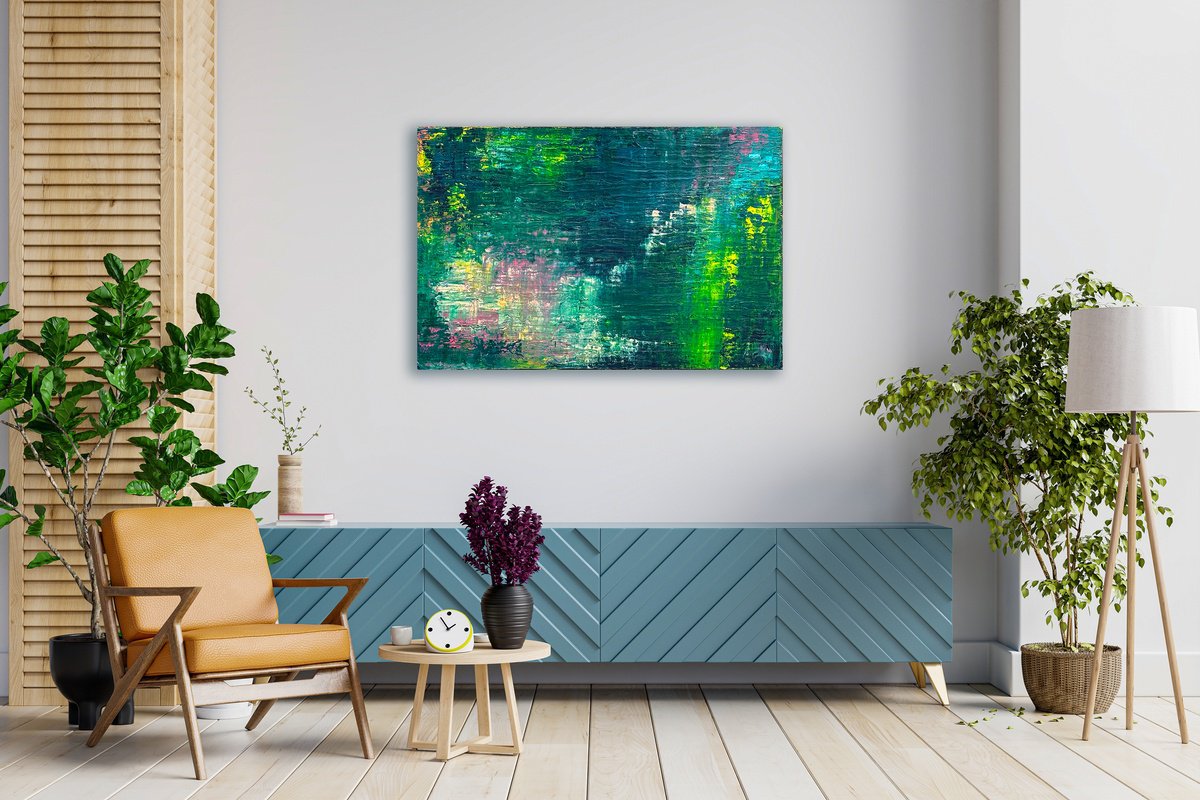 Abstract Acrylic Painting By Lyra Morgan, 36 X 24", Continuum I, Original Artwork