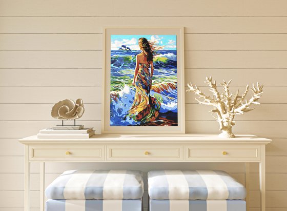 Woman on the seashore