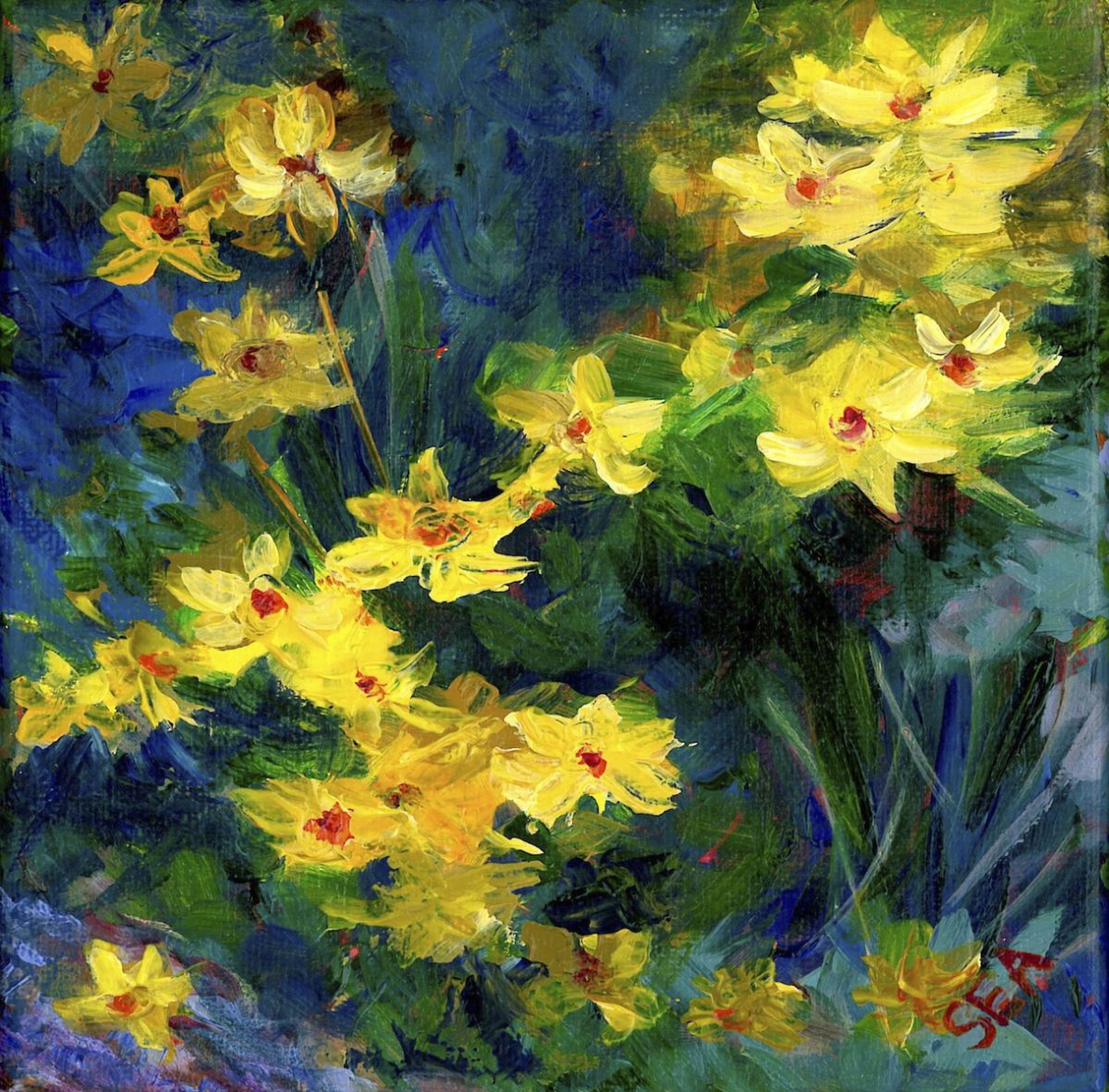 Daisy Chain Acrylic Painting By Sea Dean Artfinder