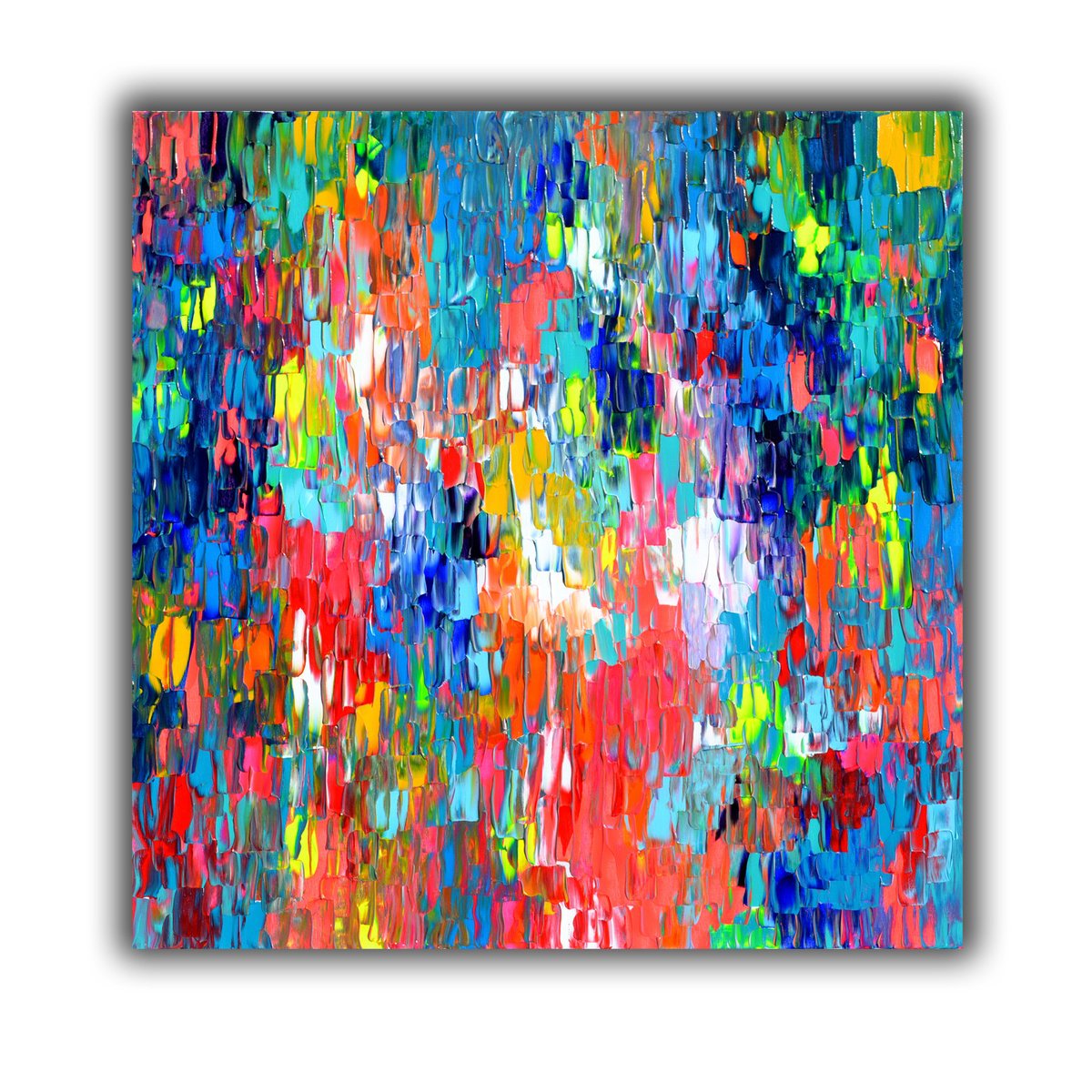 Organic Abstract Acrylic Painting By Soos Tiberiu, 31 X 31", Spectrum 4, Original Artwork