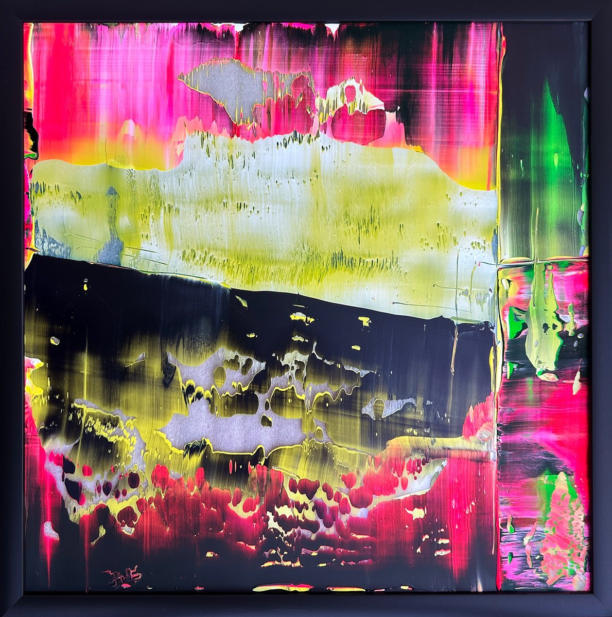 Urban And Pop Abstract Acrylic Painting By Preston M. Smith (Pms), 26 X 26", "Spectral Beauty", Original Artwork