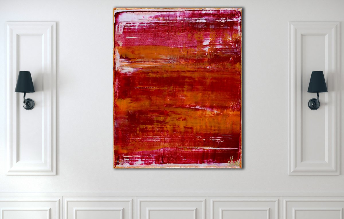 Abstract Acrylic Painting By Nestor Toro, 16 X 20", Summer Window View 3, Original Artwork