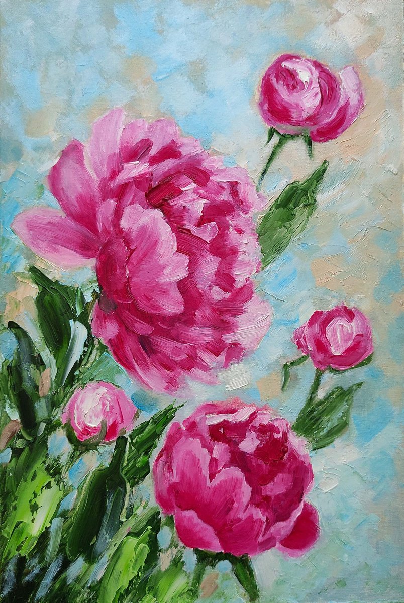 Peonies Painting by Yulia Berseneva