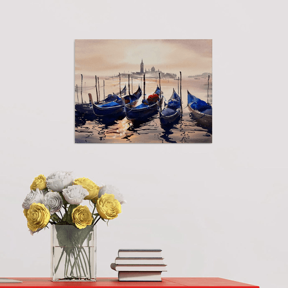 Sun-Kissed Boats of Venice