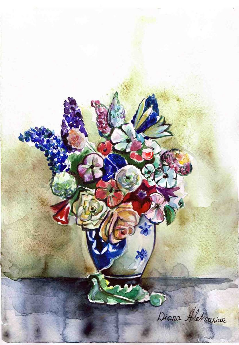 Mix of Flowers Still Life by Diana Aleksanian