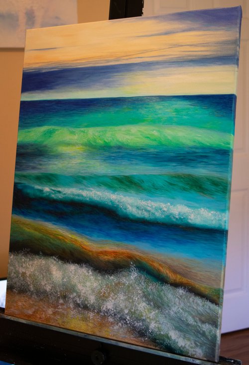 Dream Waves - Abstract Seascape in Oil by Nikolina Andrea Seascapes and Abstracts