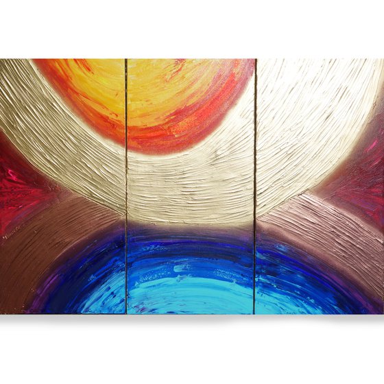 Textured A318 Large abstract paintings Palette knife 100x150x2 cm set of 3 original abstract acrylic paintings on stretched canvas