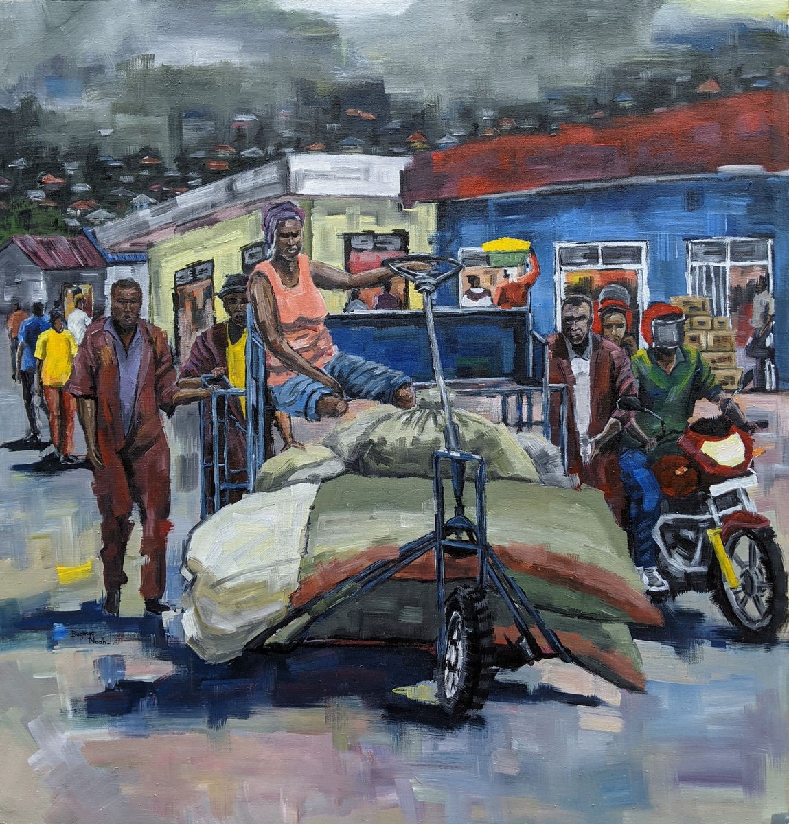 Impressionistic Portrait Acrylic Painting By Bugingo Noah, 31 X 33, Strength Of Women, Original Artwork