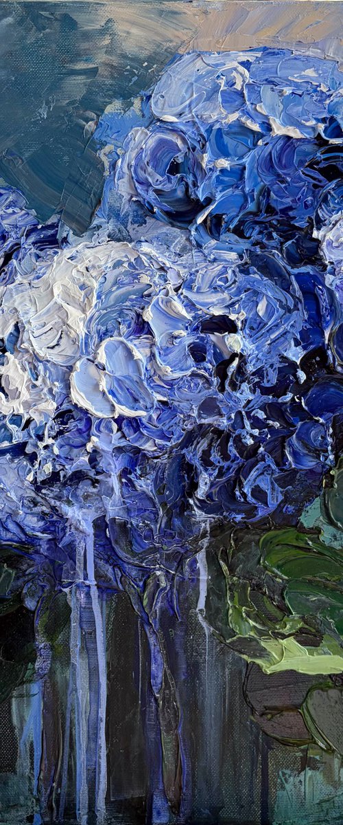Blue Hydrangea Bouquet — Floral by Mily Art