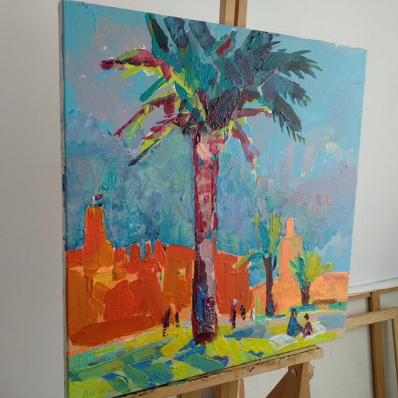 landscape with palm tree