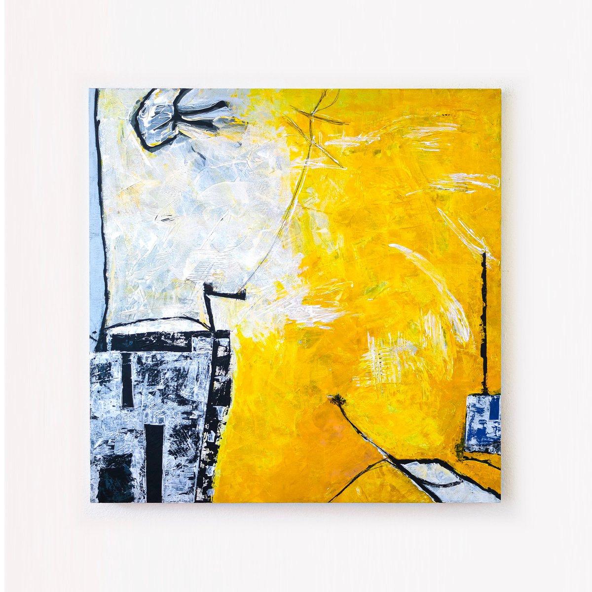 Abstract Acrylic Painting By Hyunah Kim, 36 X 36, Les Iles, Original Artwork