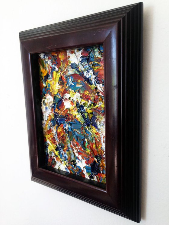 "Murder Palette" - Original PMS Micro Painting On Glass, Framed - 7.5 x 9.5 inches