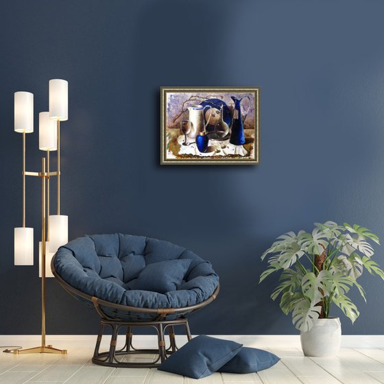 Blue vintage still life