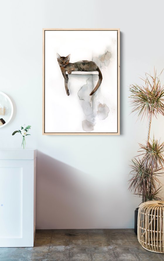 Abyssinian Cat Painting - Perfect Place