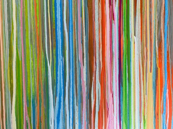 Where The Heart Is - LARGE,  STRIPED, MODERN, ABSTRACT ART – EXPRESSIONS OF ENERGY AND LIGHT. READY TO HANG!