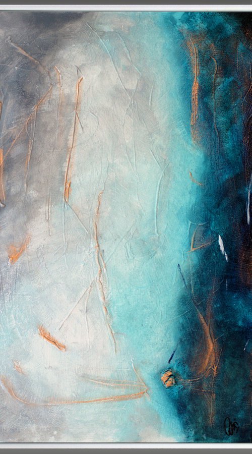 Blue Madness II - Abstract Art - Acrylic Painting - Canvas Art - Framed Painting - Abstract Painting - Industrial Art by Edelgard Schroer