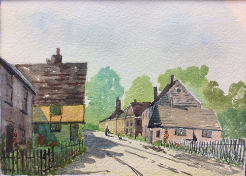 A Kentish village, oil painting. by Julian Lovegrove Art