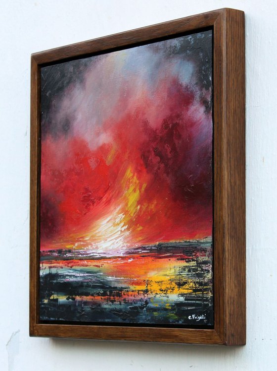 The Clash of Angels - framed abstract painting