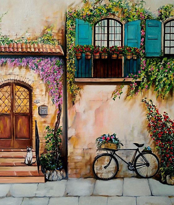 Tempo d' estate - realistic landscape - oil painting