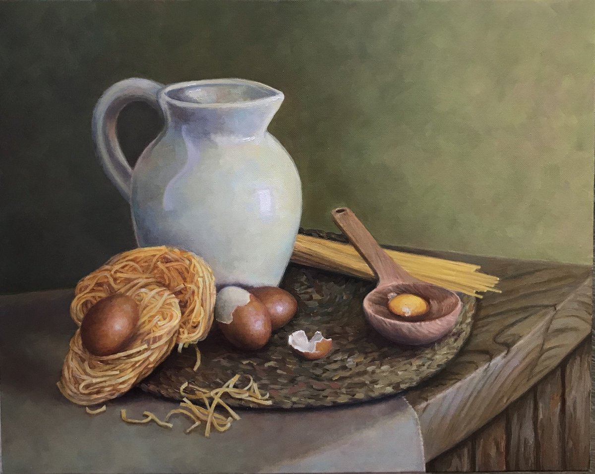 Still Life Oil Painting By Yana Rikusha, 20 X 16", Living Dough, Original Artwork