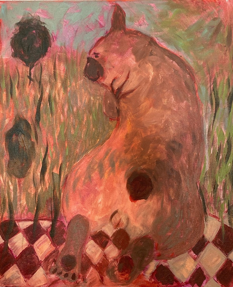 Impressionistic Animal Acrylic Painting By Dasha Pogodina, 20 X 24, Her Majesty The Queen, Original Artwork