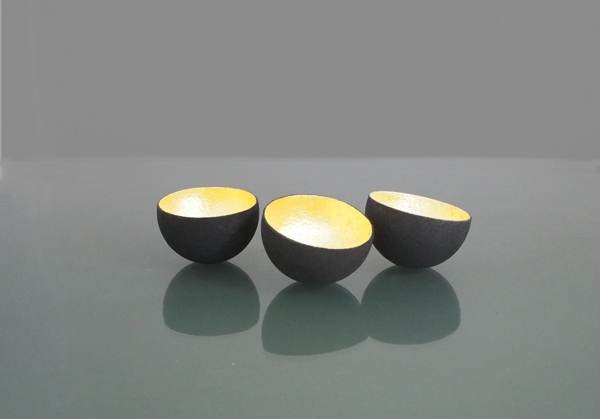 Organic Abstract Sculpture By Tracy Nicholls, 7 X 2", Glow Mini Trio, Original Artwork