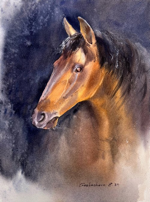 Horse portrait #2 by Eugenia Gorbacheva