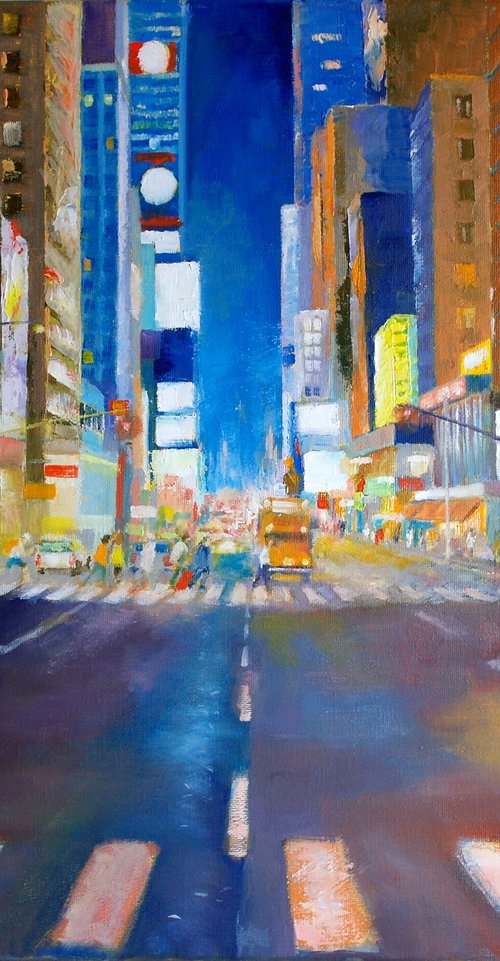 New York, Night Street by Juri Semjonov