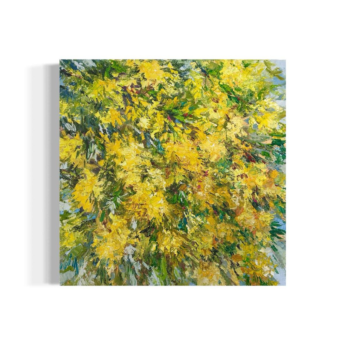 Impressionistic Botanical Oil Painting By Olga Beketova, 20 X 20", Summer Comes With Her Smile, Original Artwork