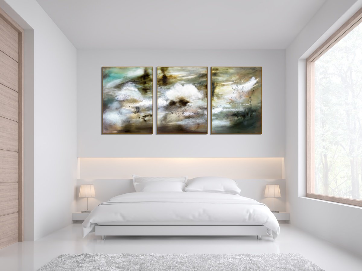 Expressive Abstract Oil Painting By Julia Swaby, 90 X 39", Author Of Days, Original Artwork