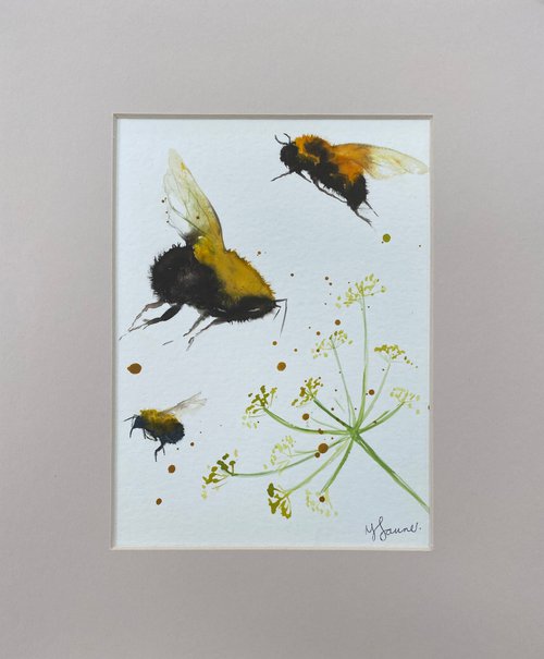 Three  Bees & Fennel by Teresa Tanner