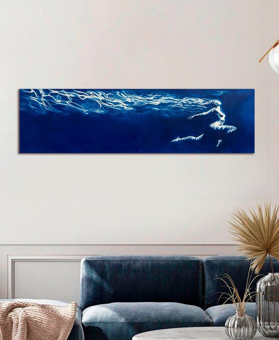 Toward Myself - Long Horizontal Blue Ocean