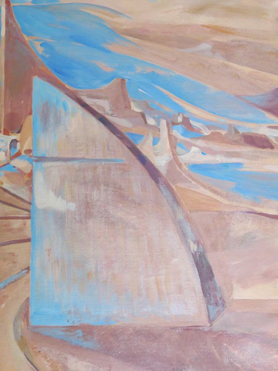 Large surrealist painting 100x160 cm unstretched canvas "Mirage" i006 art original artwork by Airinlea