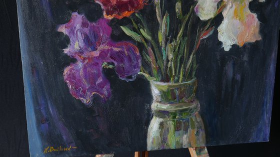 Irises - Irises painting / 70x50 cm.