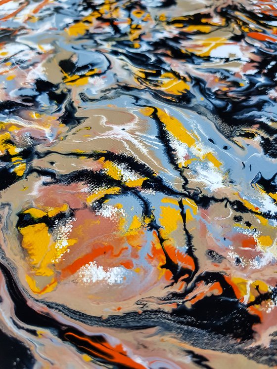 - Reflexion - Abstract expressionism JACKSON POLLOCK style oil, enamel on canvas.