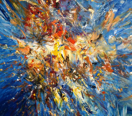 Flowing Blue XXXL 1, very large painting
