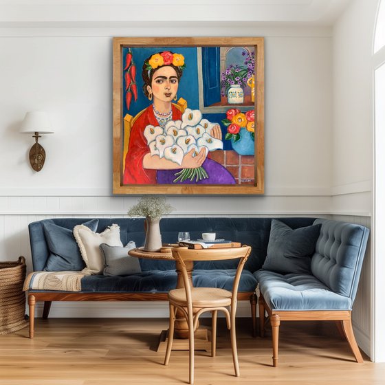 Frida With Flowers