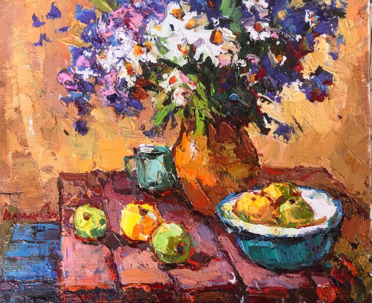 Oil painting still life with apples Kalenyuk Oksana nKalen892 Oil ...