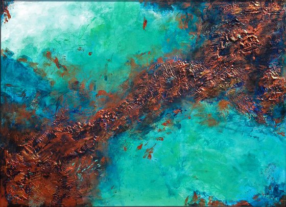 The Copper Bond -  Abstract Acrylic Metallic Painting