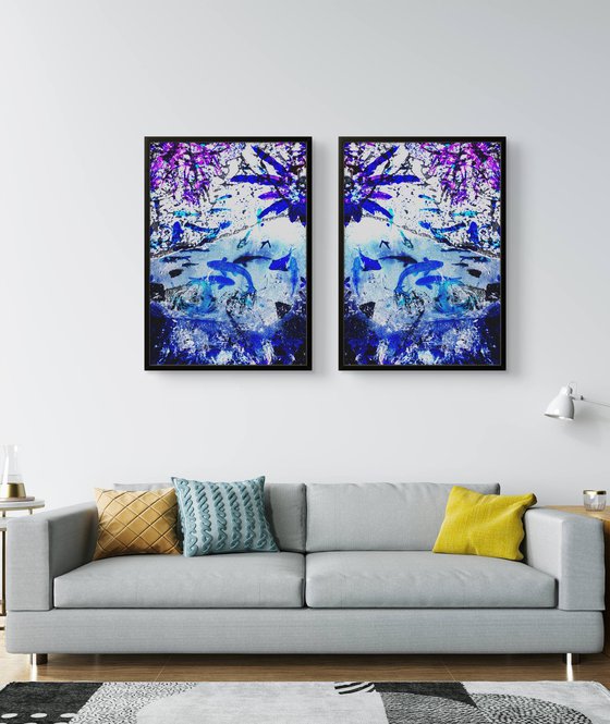 Set of 2 Blue Koi Fishes