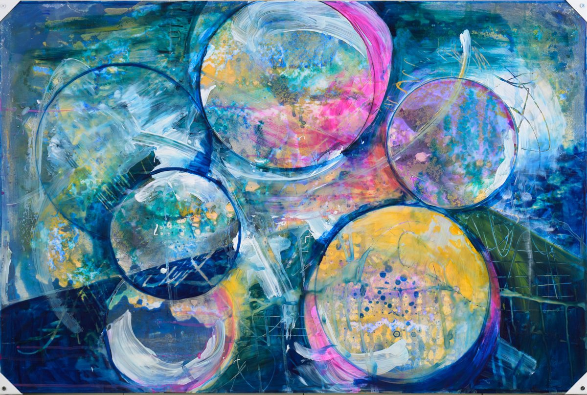 Impressionistic Abstract Painting By Eliry Arts, 36 X 24, The Chaos Of Creation, Original Artwork