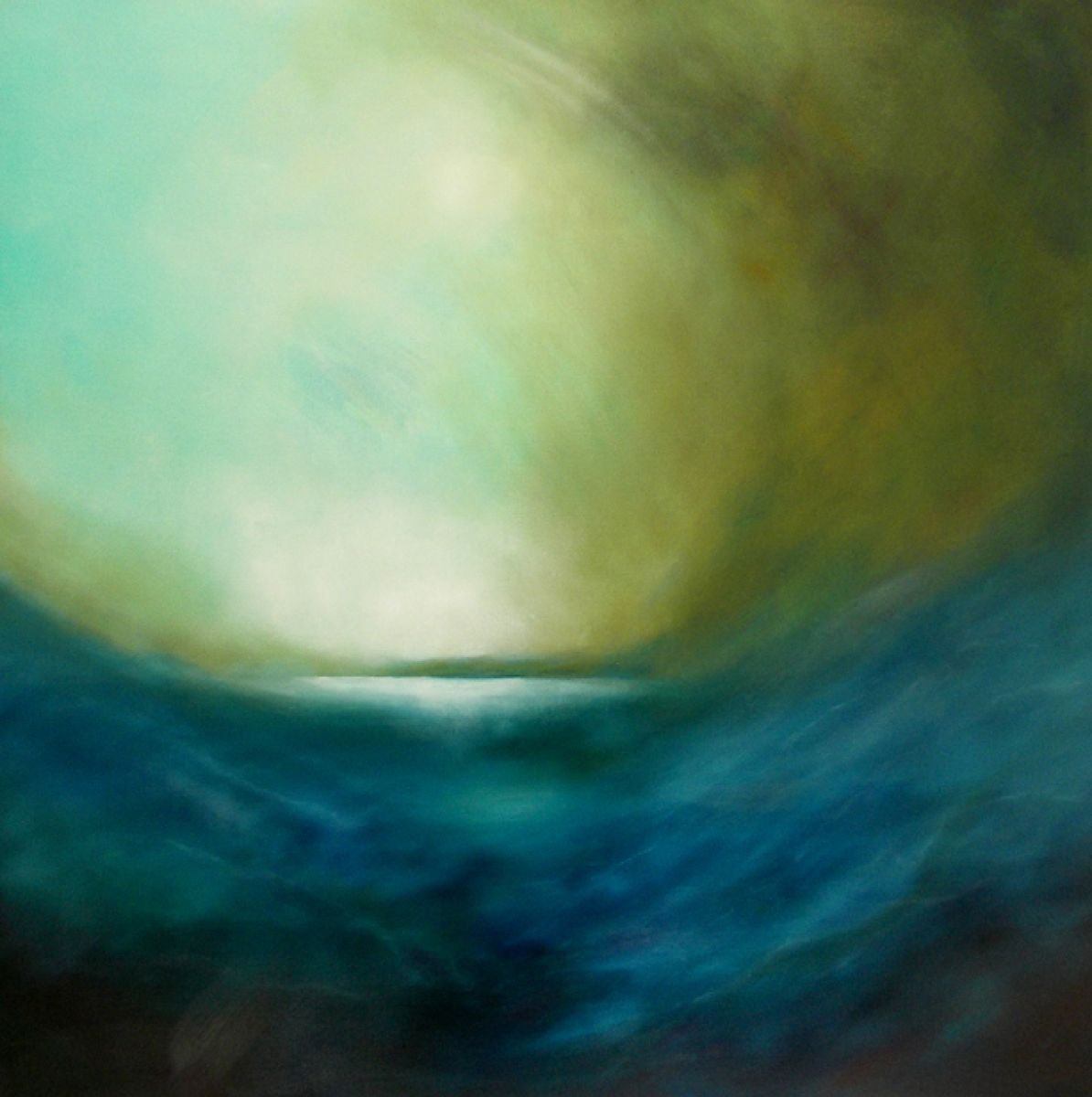Landfall, Storm Coming On - 90cm x 90cm oil on box canvas by Colin Robson
