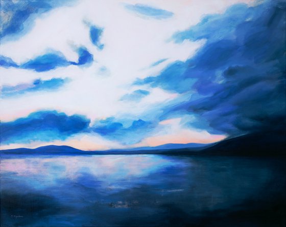 Summer seascape painting "WARM MEMORY", 100*80 cm